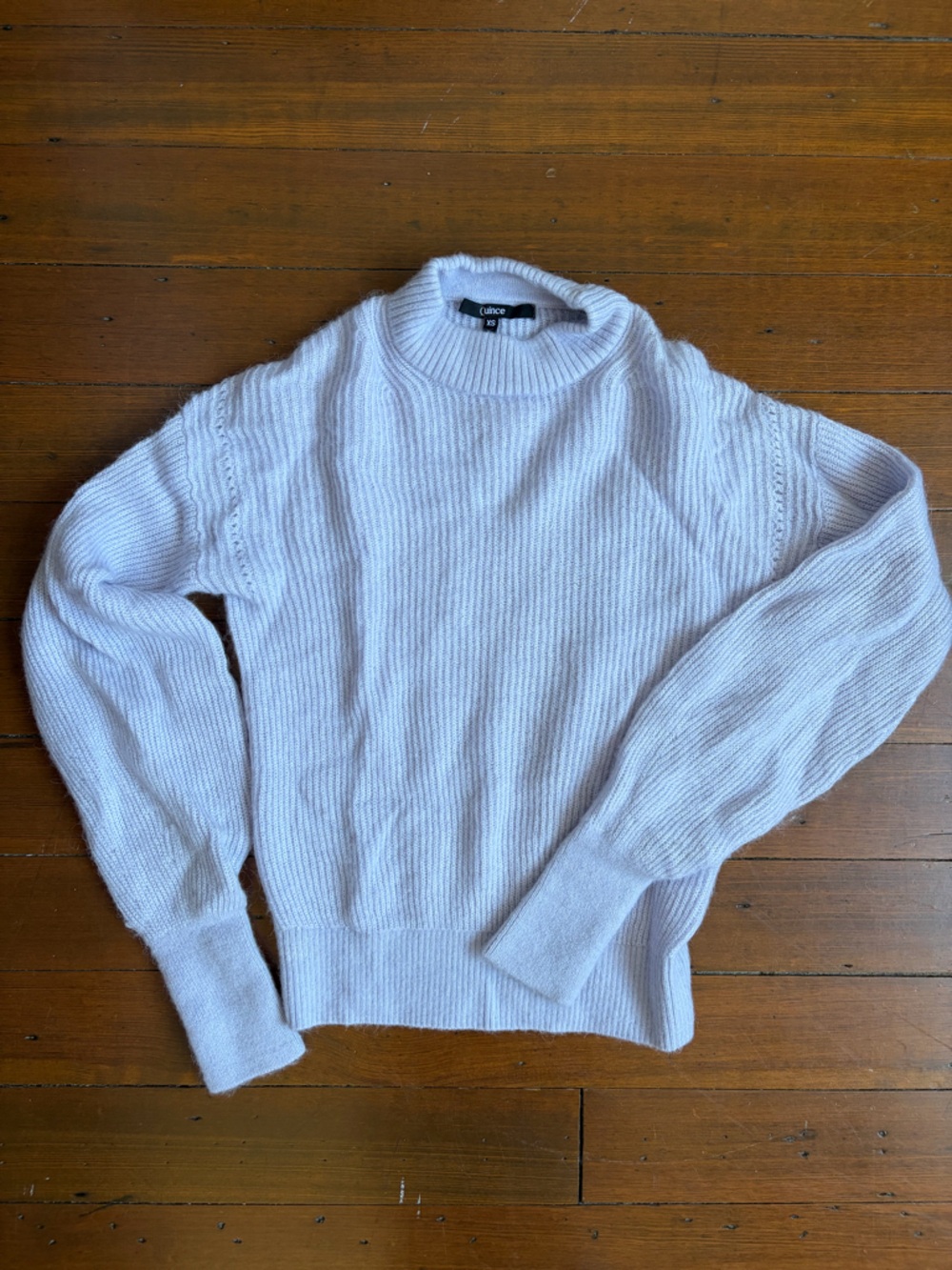 Quince Pale Lavender Ribbed Knit Sweater